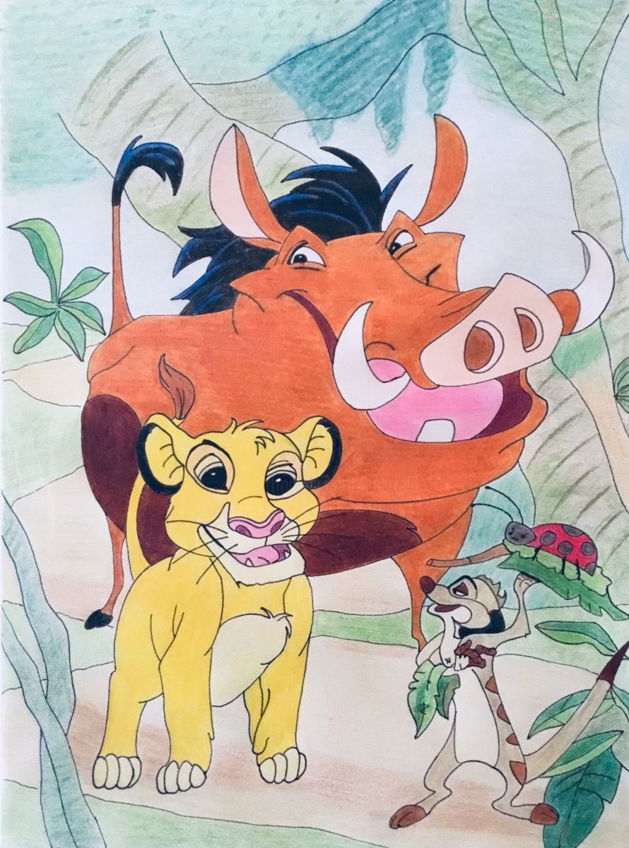 890x1200 hakuna matata drawing - Hakuna Matata Drawing