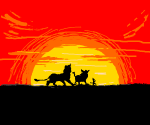 300x250 hakuna matata sunset drawing - Hakuna Matata Drawing