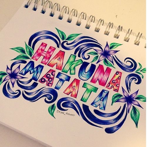 500x500 hakuna matata draw drawings art, art drawings, kristina webb art - Hakuna Matata Drawing