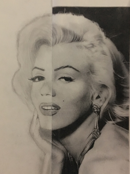 449x601 Half Face Drawing - Half A Face Drawing