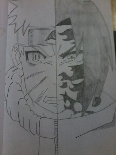 480x640 Half Face Drawing Naruto Amino - Half A Face Drawing