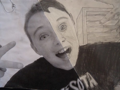 500x375 Mini Matisse Drawing A Half Face - Half A Face Drawing