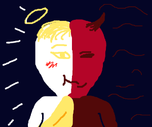 300x250 half angel half demon drawing - Half Angel Half Demon Drawing