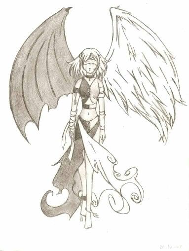 383x509 it's me maybe half angel half demon pins like me - Half Angel Half Demon Drawing