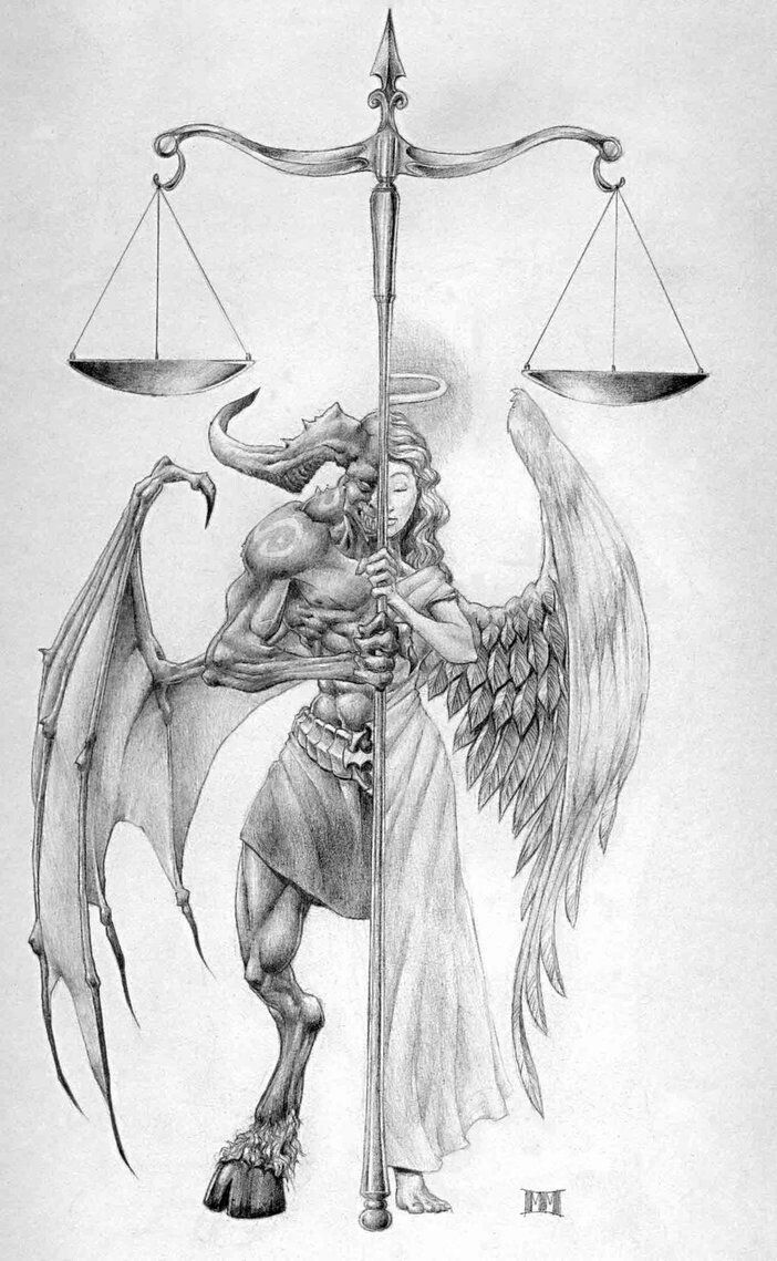 Half Angel Half Demon Drawing at Explore