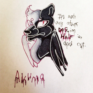 320x320 my oldish oc from months ago he is half demon half angel but - Half Angel Half Demon Drawing