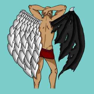 320x320 Mehgotwings Drawings On Paigeeworld Pictures Of Mehgotwings - Half Angel Half Demon Drawing