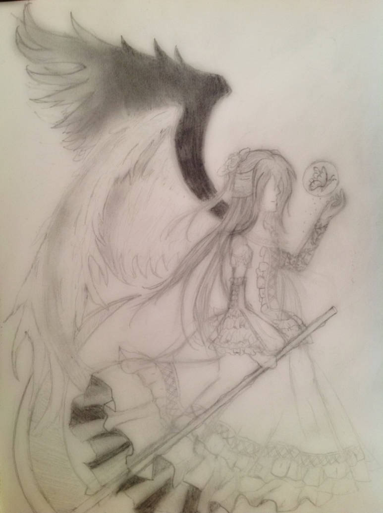 773x1034 half angel, half devil - Half Angel Half Devil Drawing