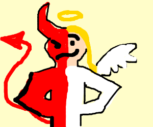 300x250 half devil half angel drawing - Half Angel Half Devil Drawing