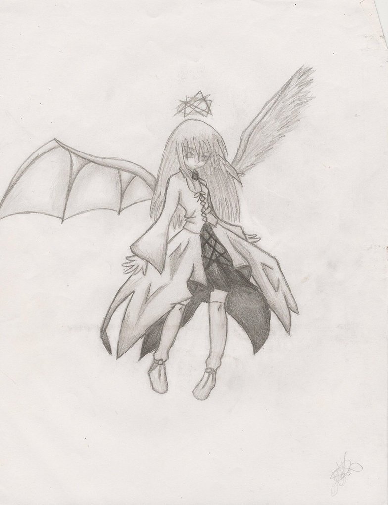 784x1020 images of half angel half demon drawing - Half Angel Half Devil Drawing