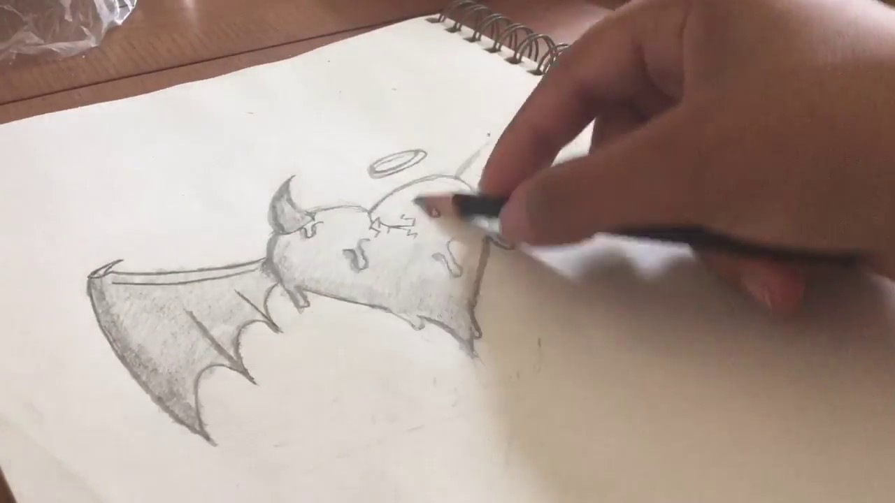 1280x720 speed drawing a half angel half devil heart - Half Angel Half Devil Drawing