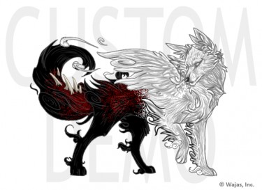 375x273 half angel half demon art - Half Angel Half Devil Drawing