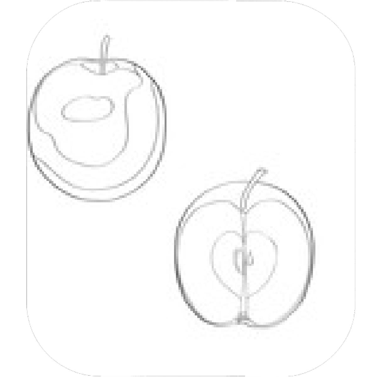 1200x1200 Designs Mein Mousepad Design Mousepad Selbst Designen - Half Apple Drawing