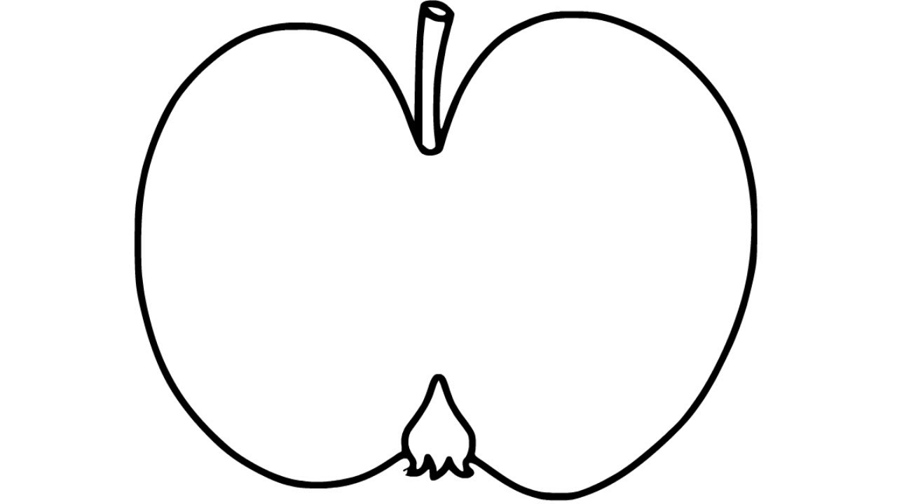 1280x720 How To Draw Half Apple For Kids Easily Step - Half Apple Drawing