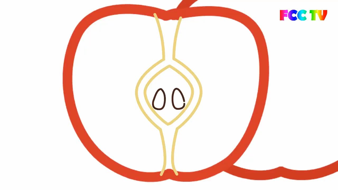 1280x720 How To Draw For Kids - Half Apple Drawing