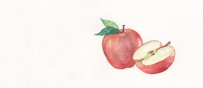 700x304 Apple And A Half Coffee Mug - Half Apple Drawing