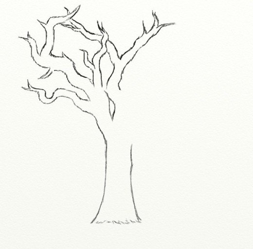 520x512 How To Draw A Dead Tree Feltmagnet - Half Dead Half Alive Tree Drawings