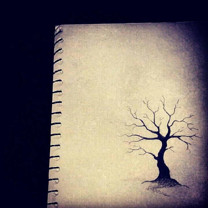 720x720 Dead Tree Paintings - Half Dead Half Alive Tree Drawings
