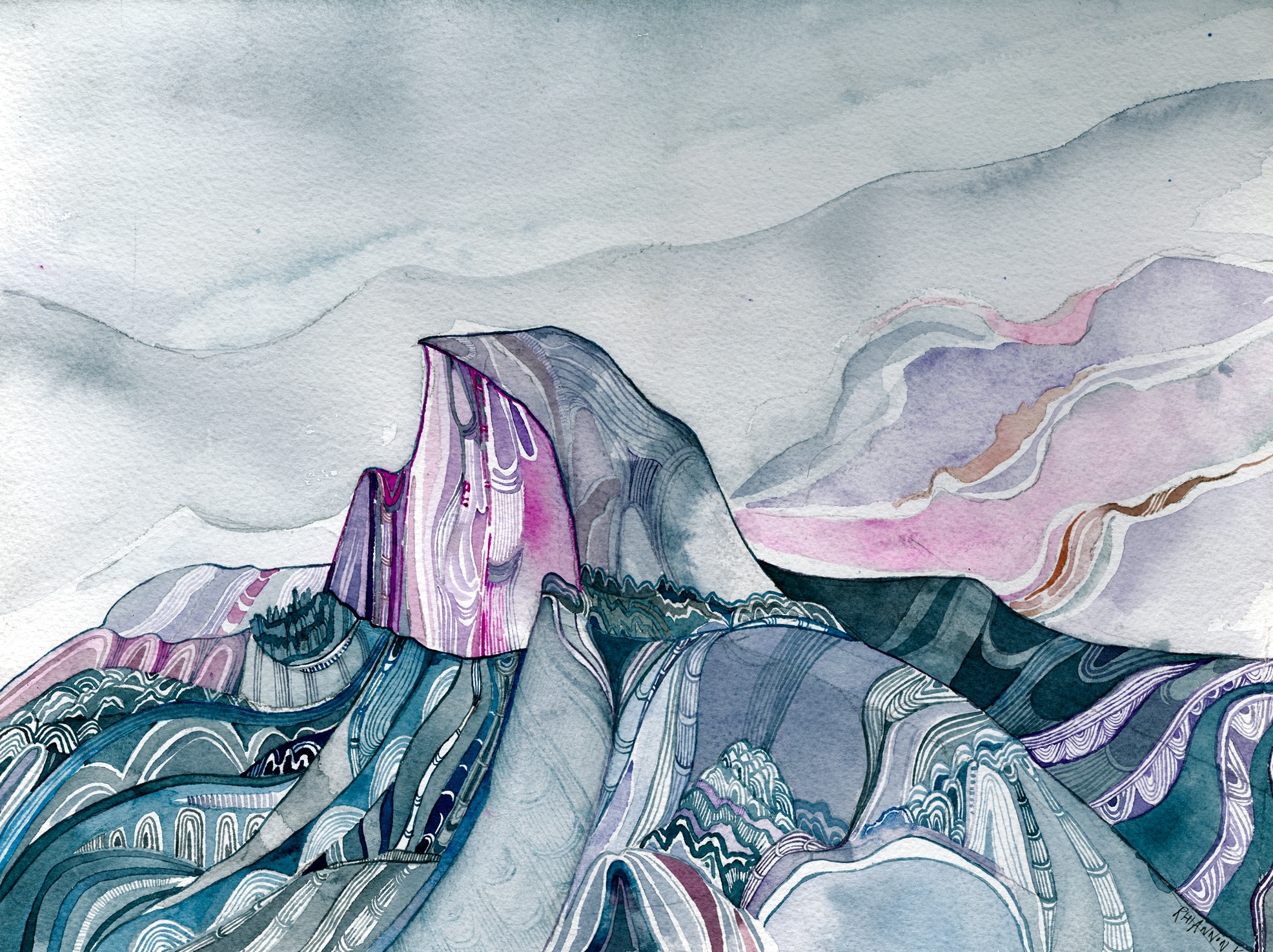 1972x1475 Half Dome - Half Dome Drawing