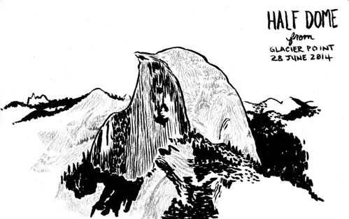 499x314 Drawing - Half Dome Drawing
