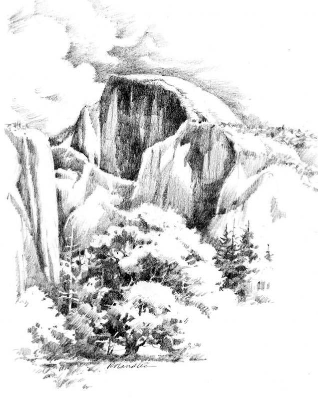 637x800 Half Dome, Yosemite National Park Roland Lee - Half Dome Drawing