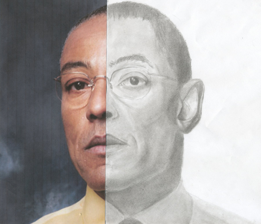 900x771 Half A Face Sketchbook Assignment - Half Drawing