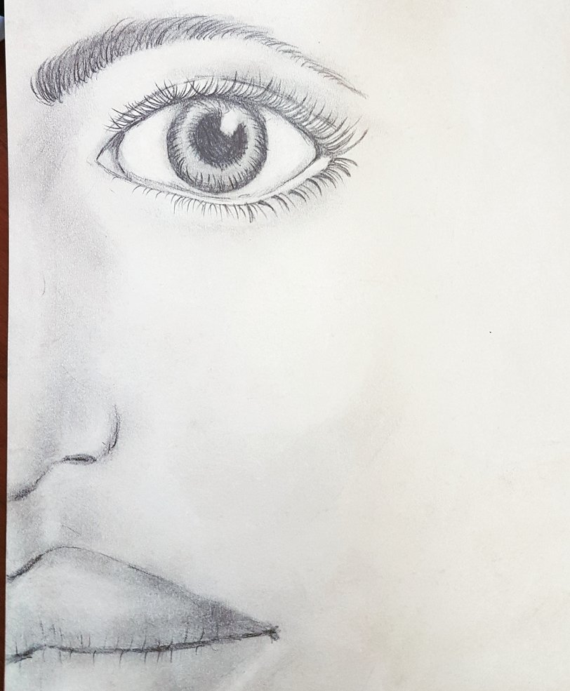 812x985 Half Face Pencil Drawing - Half Face Drawing