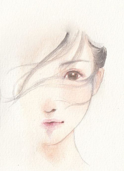 500x691 Drawing Half Face Uploaded - Half Face Drawing