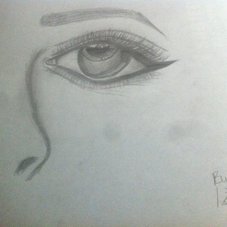 320x320 Drew Half The Face - Half Face Drawing