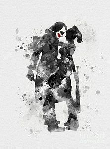 222x300 harley quinn mixed media - Half Joker Half Harley Quinn Drawing