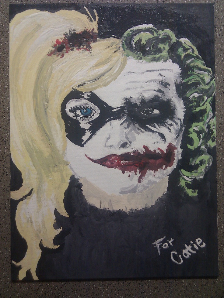 736x981 harley quinn and the joker on we heart it - Half Joker Half Harley Quinn Drawing