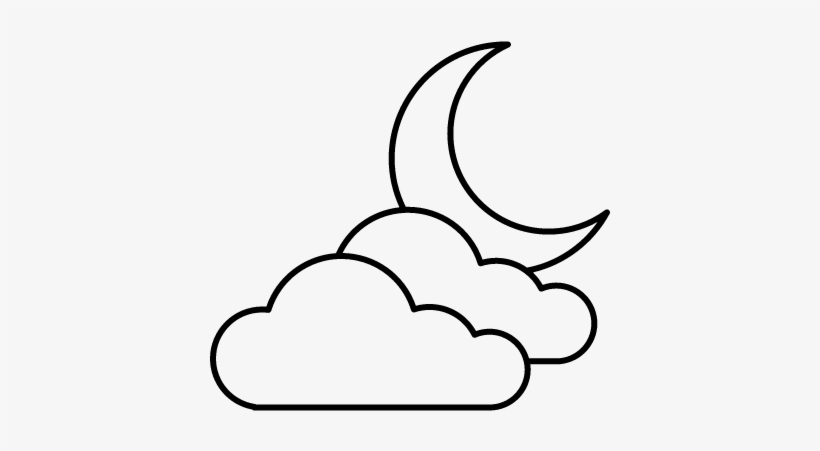 820x451 Half Moon And Clouds Vector - Half Moon Drawing