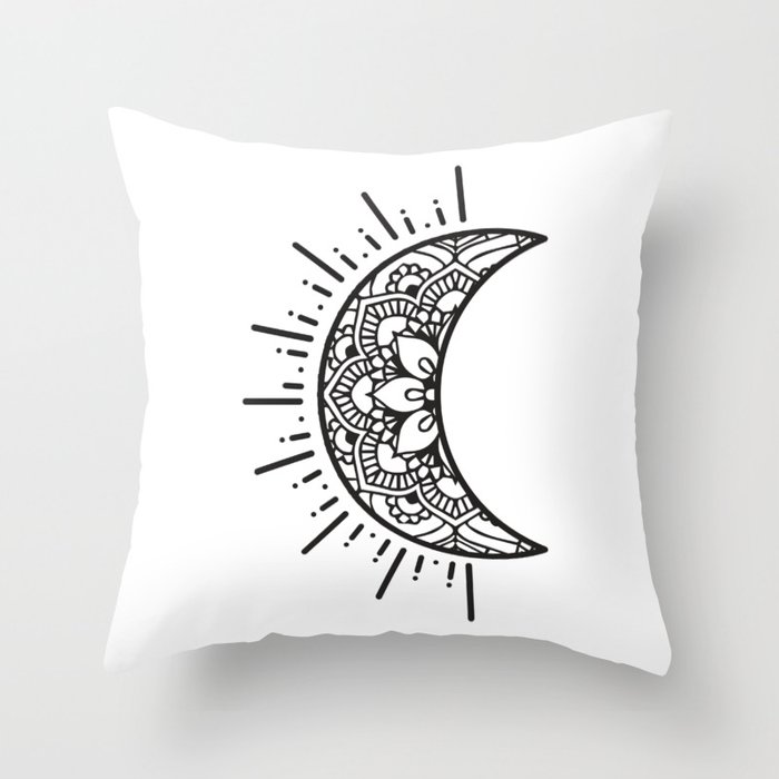 700x700 Half Moon Drawing Throw Pillow - Half Moon Drawing