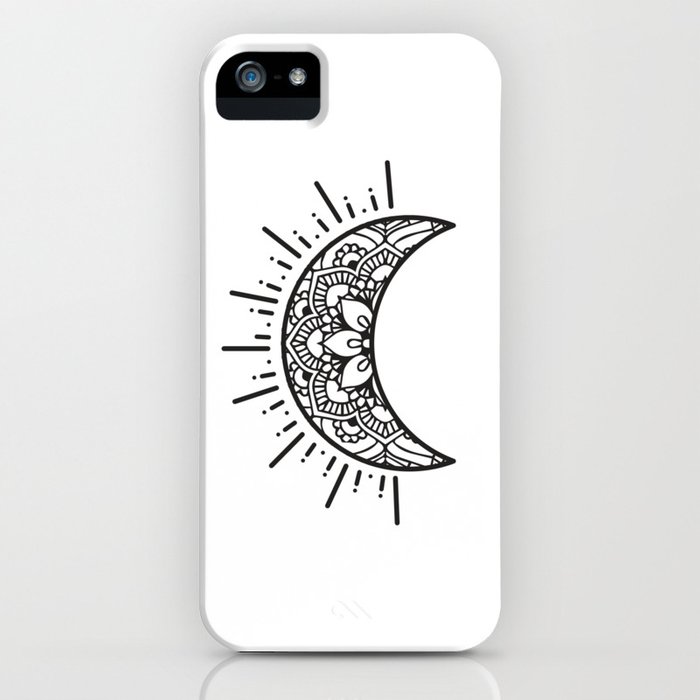 700x700 Half Moon Drawing Iphone Case - Half Moon Drawing