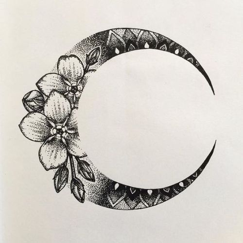 500x500 Image Result For Crescent Moon Drawing Art Tattoos, Cresent - Half Moon Drawing