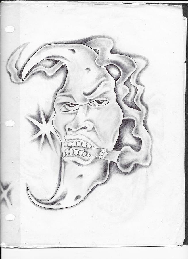 654x900 Da Blunt Moon Drawing - Half Moon Drawing