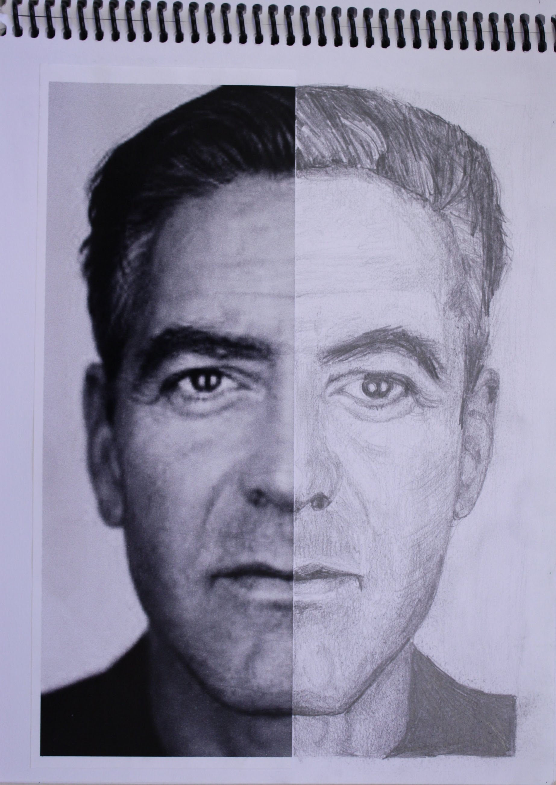 1845x2605 Half Portrait Drawing - Half Photo Half Drawing