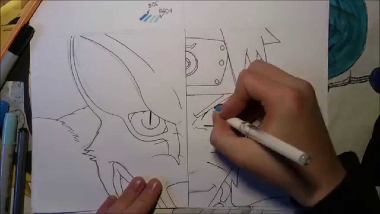 1280x720 How To Drawnaruto And Kyubi - Half Photo Half Drawing