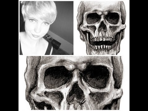 480x360 Let's Draw Half Of My Face With Half Of A Skull - Half Skull Face Drawing