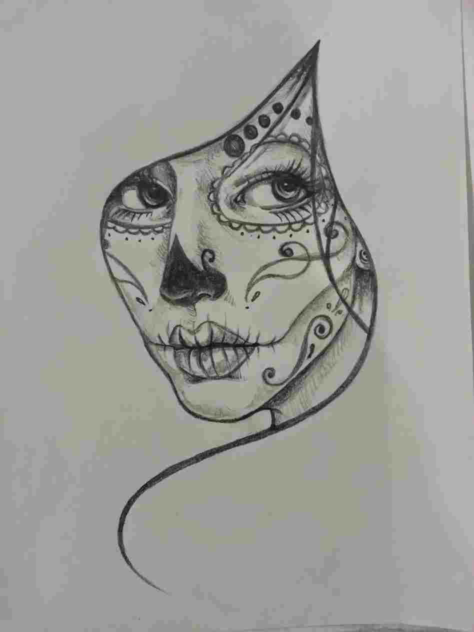 Half Skull Face Drawing at Explore collection of
