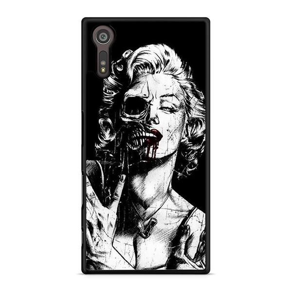 600x600 Marilyn Monroe Skull Half Face Sony Xperia Xz Case Skicase - Half Skull Half Face Drawing