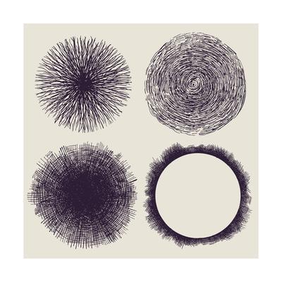 400x400 Grunge Halftone Drawing Textures Set Vector Illustration Art Print - Halftone Drawing