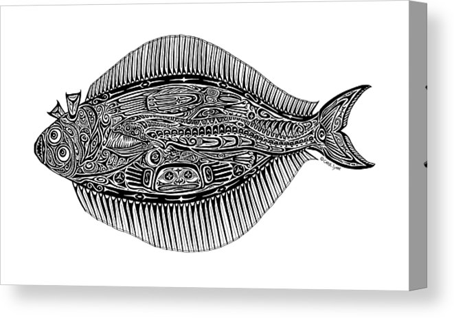 661x463 Halibut Canvas Print Canvas Art - Halibut Drawing