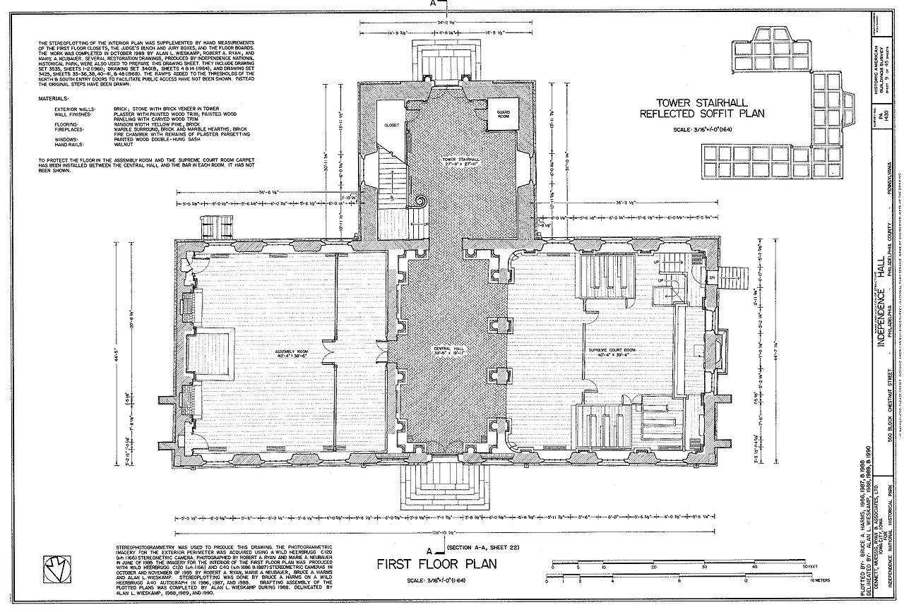 1280x867 filehabs measured drawing of the first floor of independence hall - Hall Drawing