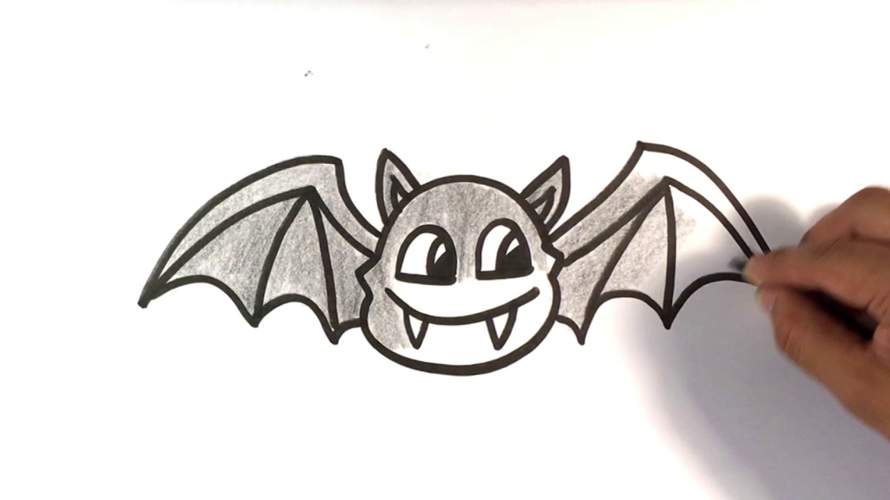 1280x720 How To Draw A Bat Cartoon - Halloween Bat Drawing