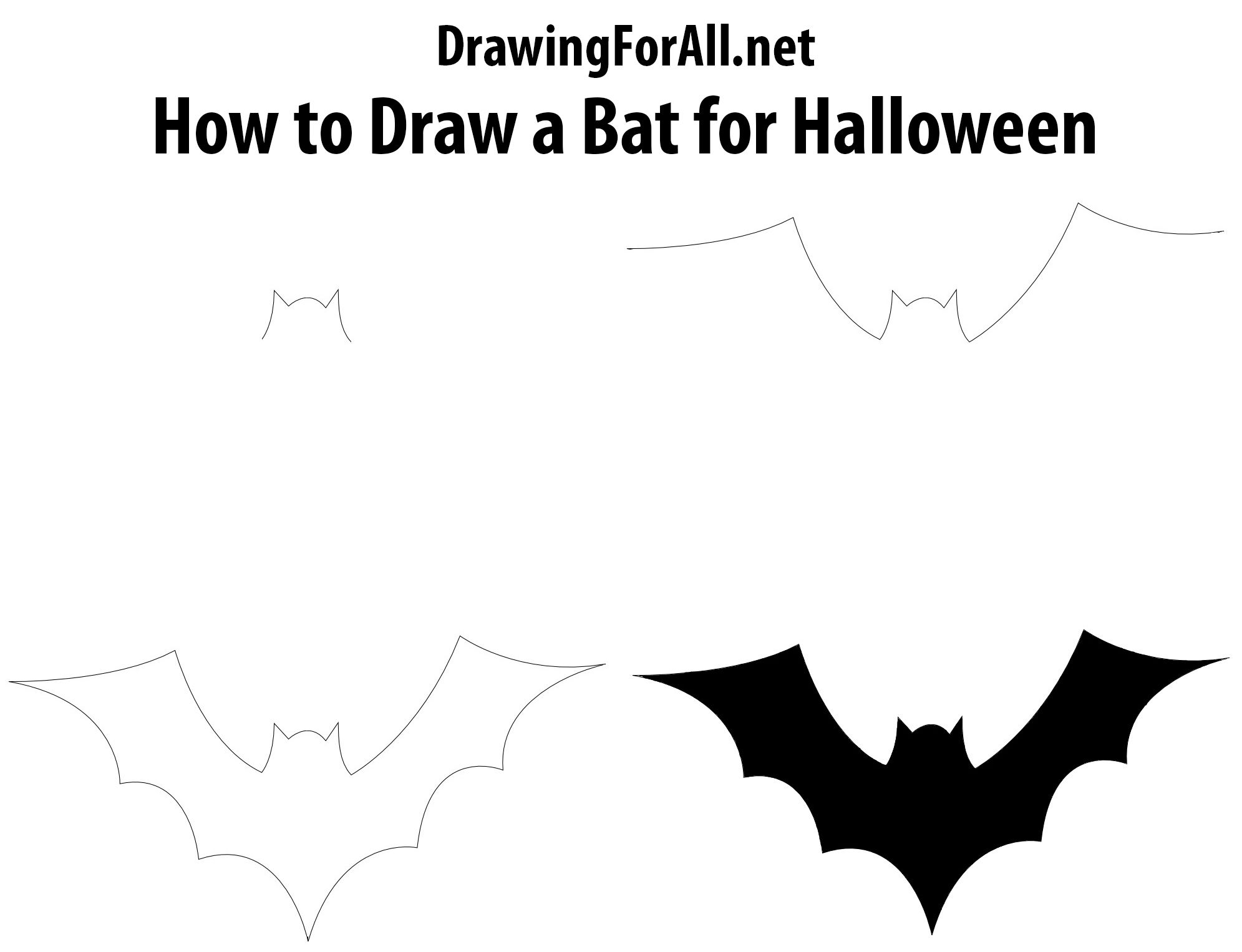 1991x1526 How To Draw A Bat For Halloween Drawing Various Objects - Halloween Bat Drawing