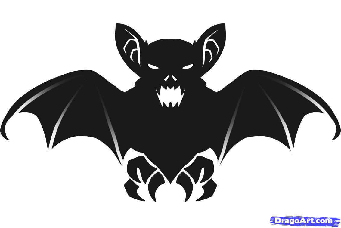 1133x758 How To Draw A Halloween Bat, Step - Halloween Bat Drawing