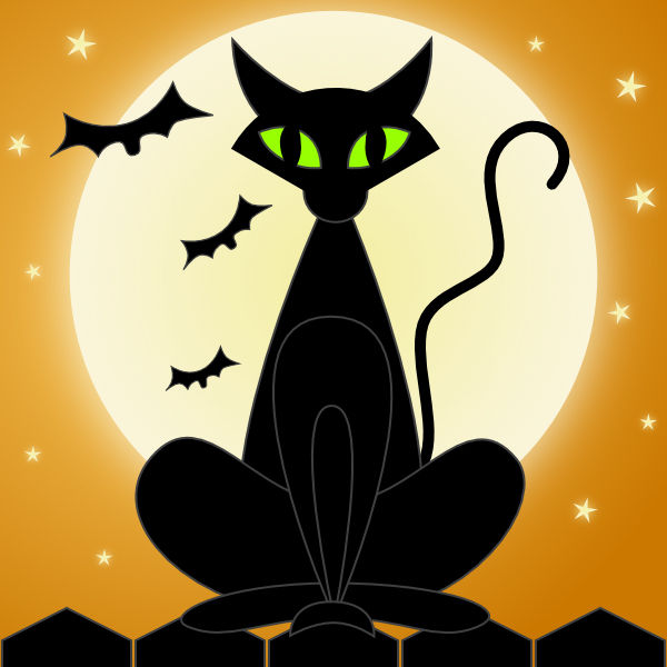 Halloween Black Cat Drawing at Explore collection