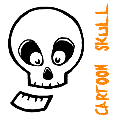 400x400 How To Draw Silly Cartoon Skulls For Halloween Easy Tutorial - Halloween Cartoon Drawings