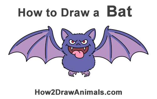 500x315 How To Draw A Bat - Halloween Cartoon Drawings